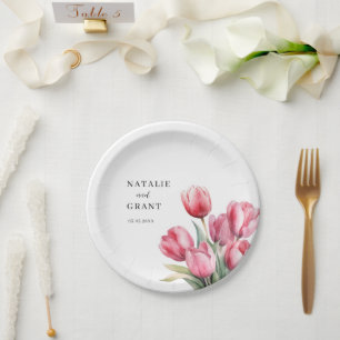 Assiettes En Carton Mariage Tulip de printemps