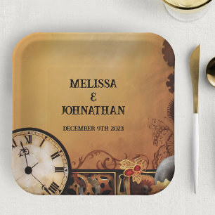 Assiettes En Carton Mariage victorien Steampunk