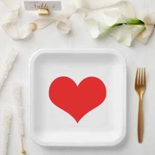 Assiettes En Carton Mariages Anniversaires Baby Shower Rouge Blanc Mig