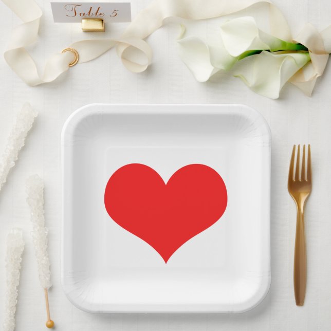 Assiettes En Carton Mariages Anniversaires Baby Shower Rouge Blanc Mig (Mariage)