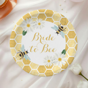 Assiettes En Carton Mariée à l'abeille enterrement de vie de jeune fil