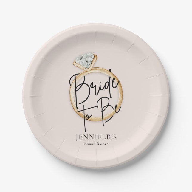 Assiettes En Carton Mariée Pour Être Fête des mariées Moderne (Devant)
