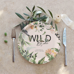 Assiettes En Carton Mariée Sauvage   Baby Shower Jungle de la Mariée