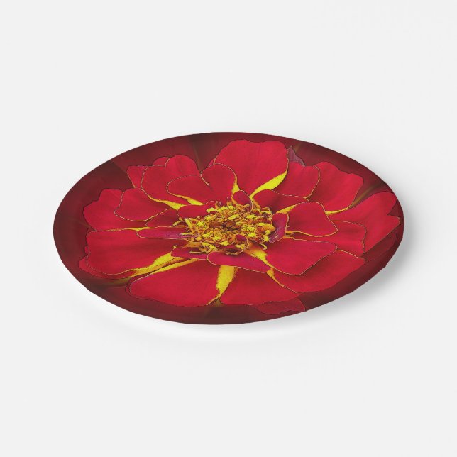 Assiettes En Carton marigold rouge vif (Angle)