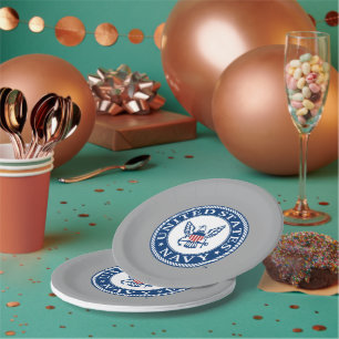 Assiettes En Carton Marine américaine   Navy Alt Emblem