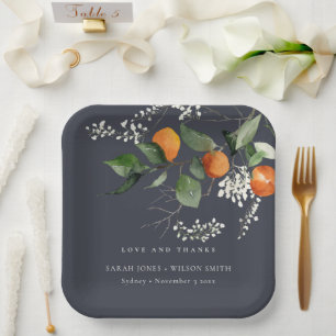 Assiettes En Carton Marine Boho Orange Blossom Botanique Mariage