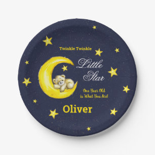 Assiettes En Carton Marine Gold Twinkle Little Star 1er anniversaire