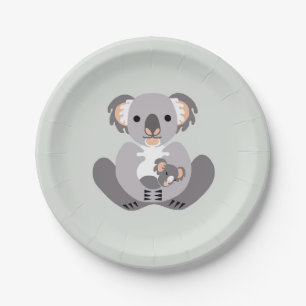 Assiettes En Carton Marsupial - KOALA - Animaux australiens - Green Pa