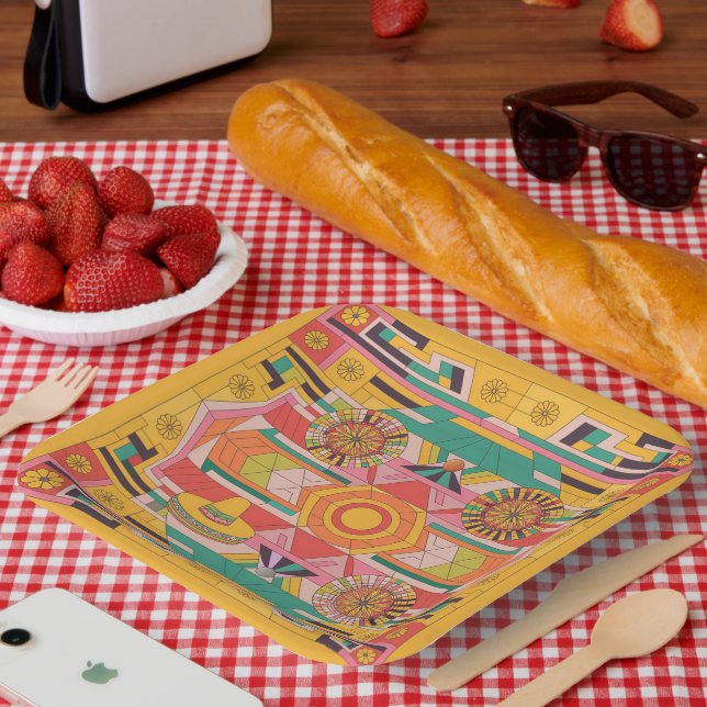 Assiettes En Carton Marvel de mosaïque maya 02 (Pique-nique)