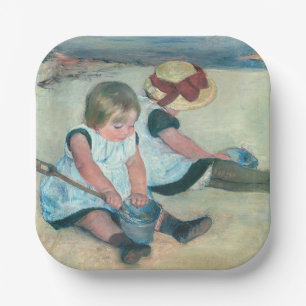 Assiettes En Carton Mary Cassatt - Enfants jouant sur la plage