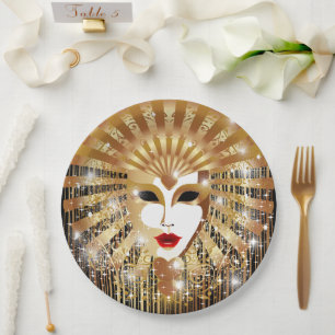 Assiettes En Carton Mask de la Fête du Venice Carnival