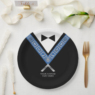 Assiettes En Carton Masonic Masters Jewel Tux Modèle Freemason