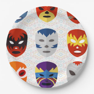 Assiettes En Carton Masque de catch