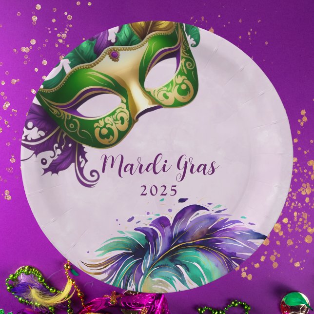 Assiettes En Carton Masque de Mardi Gras  (Créateur téléchargé)