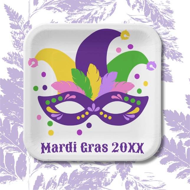 Assiettes En Carton Masque de Mardi Gras   (Créateur téléchargé)
