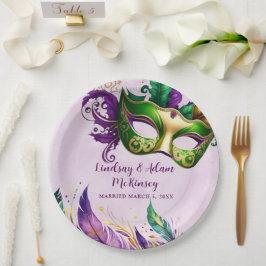 Assiettes En Carton Masque Mardi Gras