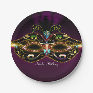 Assiettes En Carton Masquerade costume élégant Plaques de fête d'anniv