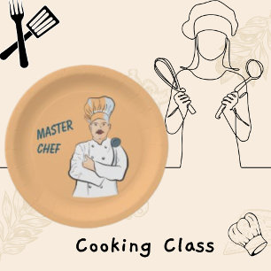 Assiettes En Carton Master Chef Photo Cuisinière personnalisée et Vint
