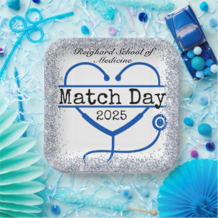 Assiettes En Carton Match Day Blue 2025 Parties scintillant Stethoscop