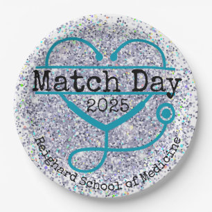 Assiettes En Carton Match Day Blue 2025 Parties scintillant Stethoscop