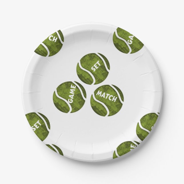 Assiettes En Carton Match de tennis (Devant)