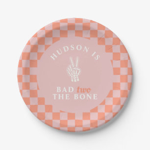 Assiettes En Carton Mauvais jusqu'à l'os Rose Deuxième Anniversaire