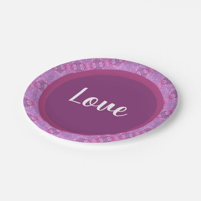 Assiettes En Carton Mauve Et Violet (Angle)