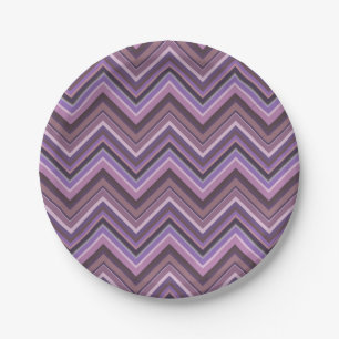 Assiettes En Carton Mauve zigzag stripes