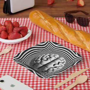 Assiettes En Carton Maze d'esprit hypnotique - Plongez dans la spirale