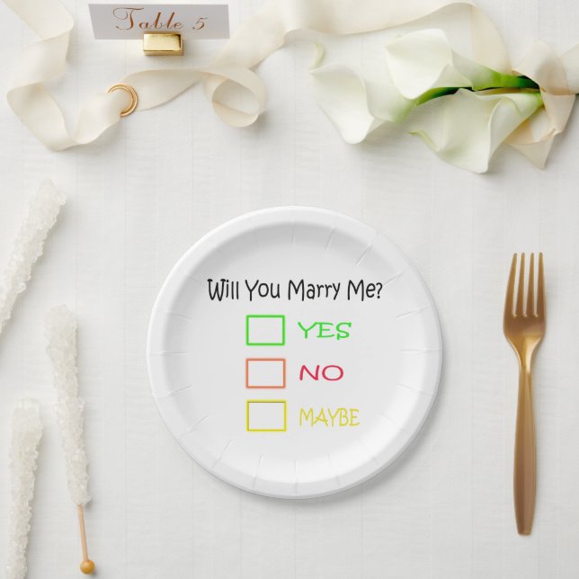 Assiettes En Carton Me marierez-vous par Shirley Taylor (Mariage)