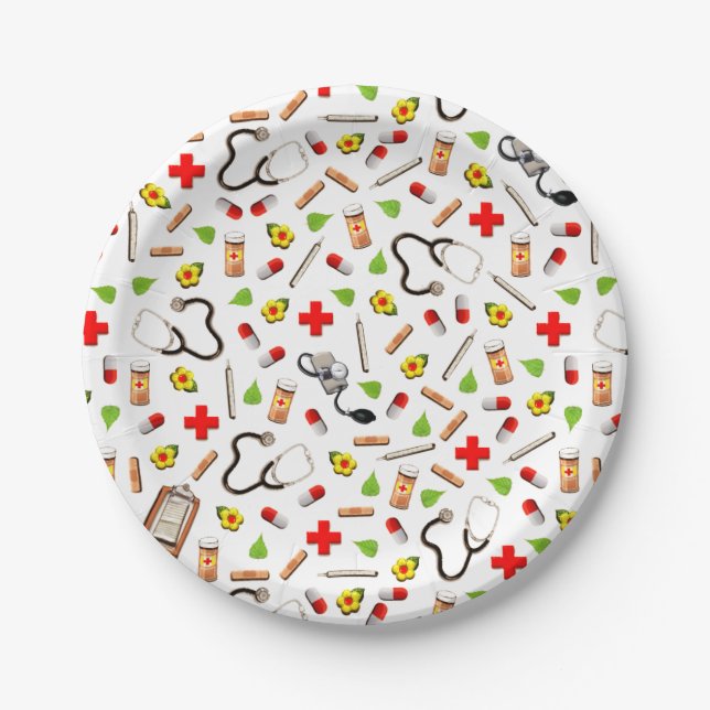 Assiettes En Carton Médecin ou infirmière (Devant)