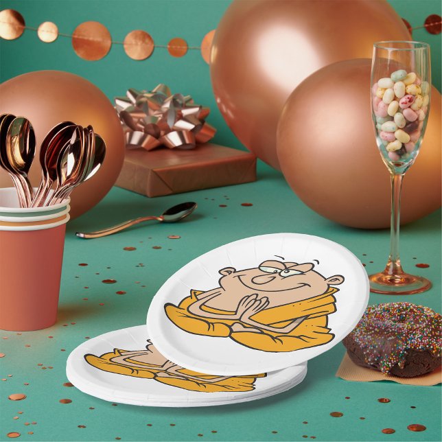 Assiettes En Carton Méditation de l'Homme-Caricature (Créateur téléchargé)