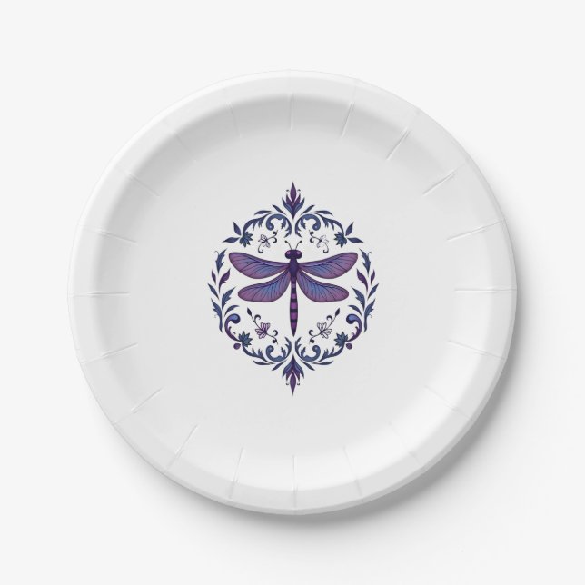 Assiettes En Carton Meditation Fractal Geometry Spiritual Yoga Dragonf (Devant)