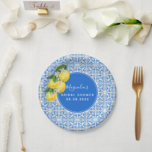 Assiettes En Carton Mediterranean Lemon Baby Shower Mariage