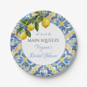 Assiettes En Carton Mediterranean Lemon Main Squeeze Enterrement de Vi