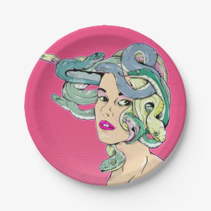 Assiettes En Carton Medusa Pop Art