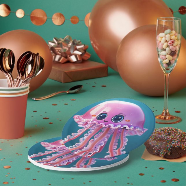 Assiettes En Carton méduse (Multi)