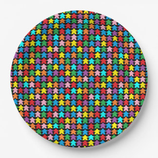 Assiettes En Carton Meeples multicolores