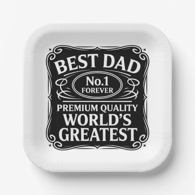 Assiettes En Carton Meilleur papa jamais (Recto)