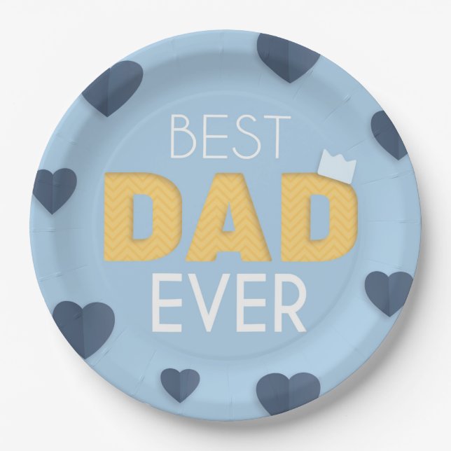 Assiettes En Carton Meilleur papa toujours mignon Fête des pères  (Devant)