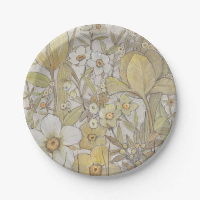 Assiettes En Carton Mélanger floral (Devant)