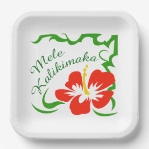 Assiettes En Carton Mele Kalikimaka