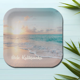 Assiettes En Carton Mele Kalikimaka Belle fête de Noël de plage