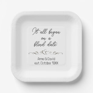 Assiettes En Carton Mémoire d'anniversaire de mariage