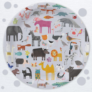 Assiettes En Carton Ménagerie animale amusante