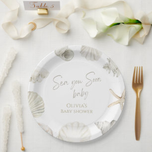 Assiettes En Carton Mer bientôt baby shower