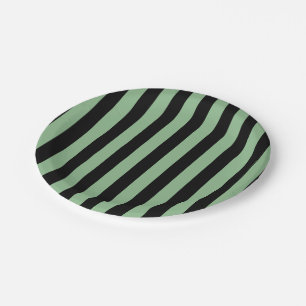 Assiettes En Carton Mer foncée Vert et Noir Grandes Grandes Dimensions