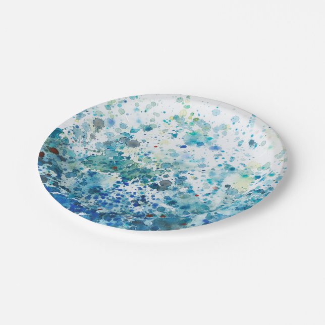 Assiettes En Carton Mer Speckée I (Angle)