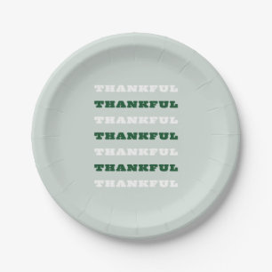 Assiettes En Carton Merci, Citation de gratitude, Vert