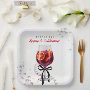 Assiettes En Carton Merci d'avoir trinqué & célébré